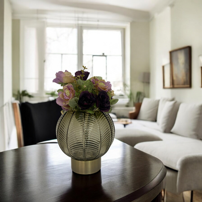 Slate Elegance Grey Glass Vase