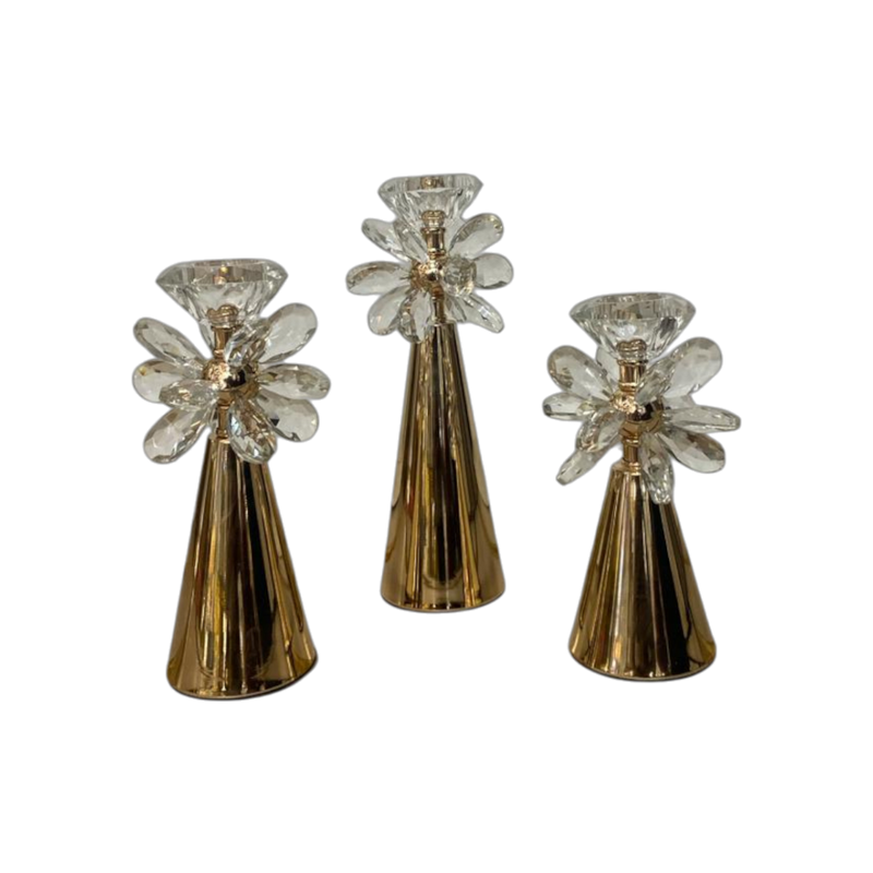 Aurora Crystal Bloom Candle Holders