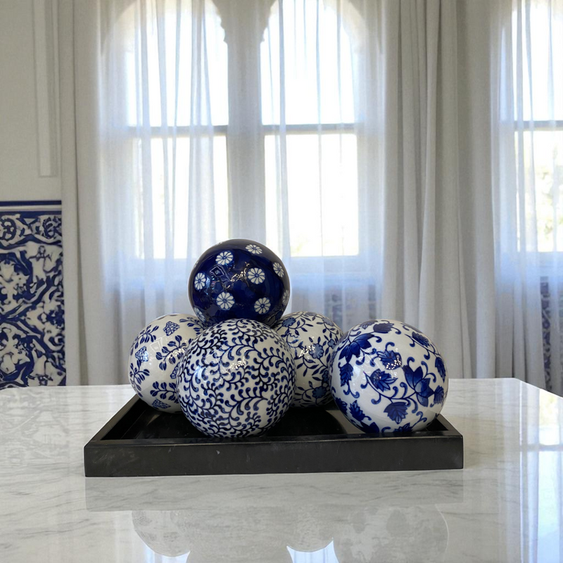 Blue pottery Porcelain Sphere Balls