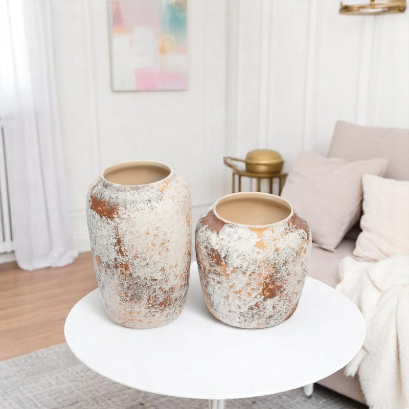 Frosted Terra Ceramic Vase Set