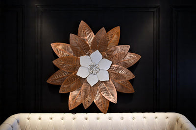 Golden Floral Metal Wall Art