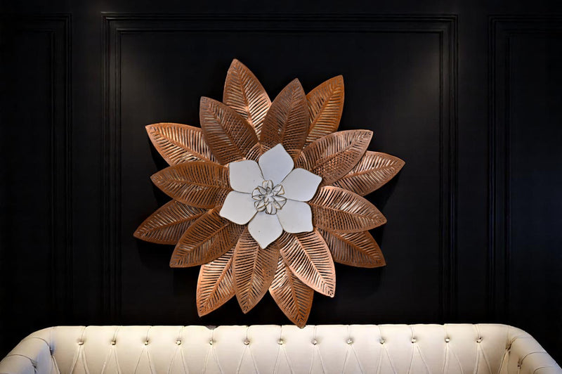 Golden Floral Metal Wall Art
