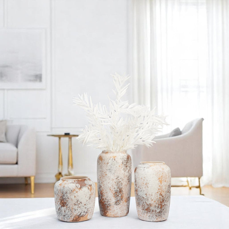 Frosted Terra Ceramic Vase Set