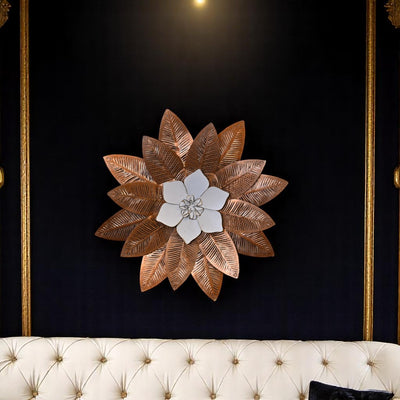 Golden Floral Metal Wall Art