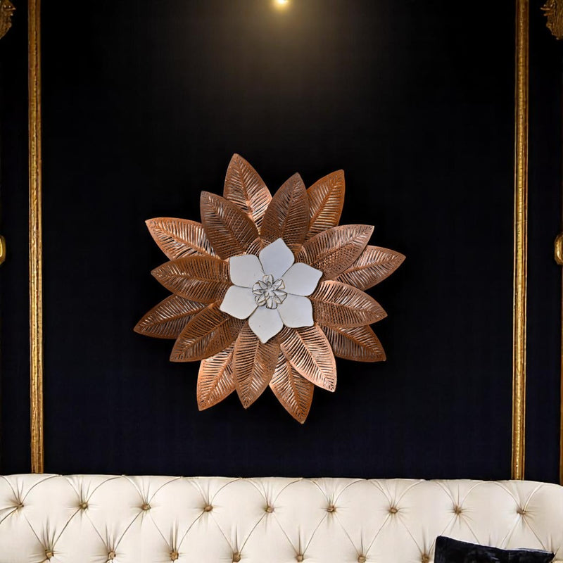 Golden Floral Metal Wall Art