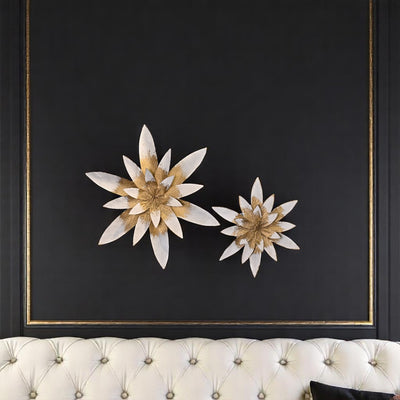 Golden Bloom Metallic Wall Art