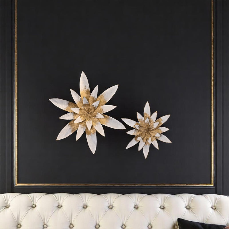 Golden Bloom Metallic Wall Art