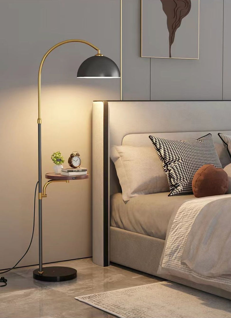 Arden Arc Floor Lamp with Metallic Table
