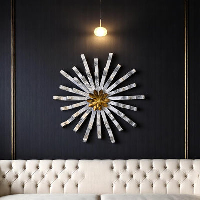 Solar Radiance: Gilded Burst Wall Sculpture