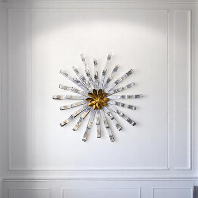 Solar Radiance: Gilded Burst Wall Sculpture