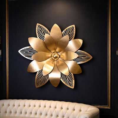 Golden Floral Metal Wall Art