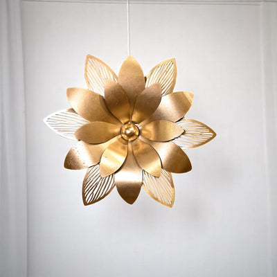 Golden Floral Metal Wall Art