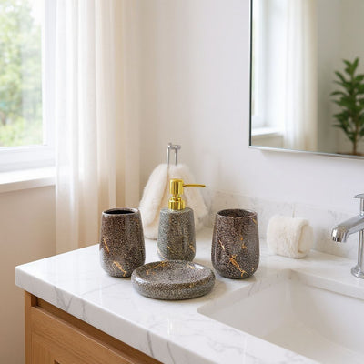 Celeste Marble-Texture Bathroom Set