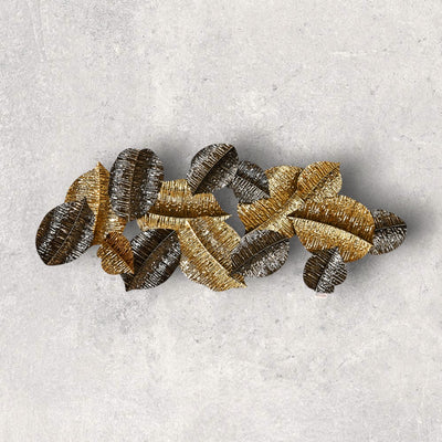 Golden and Black Leaf Wall Motive