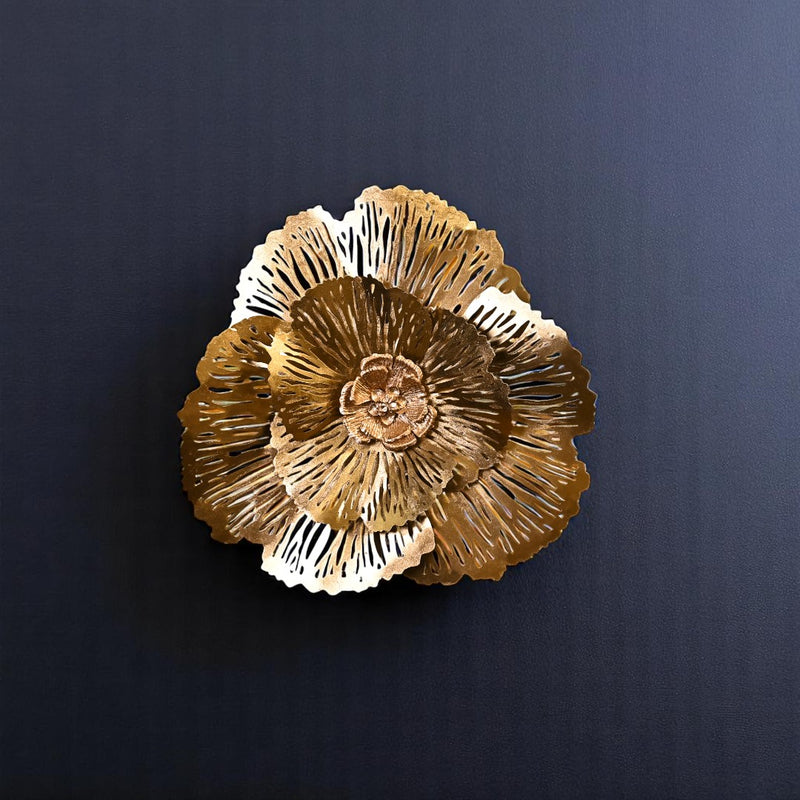 Brass Golden Floral Metal Wall Art