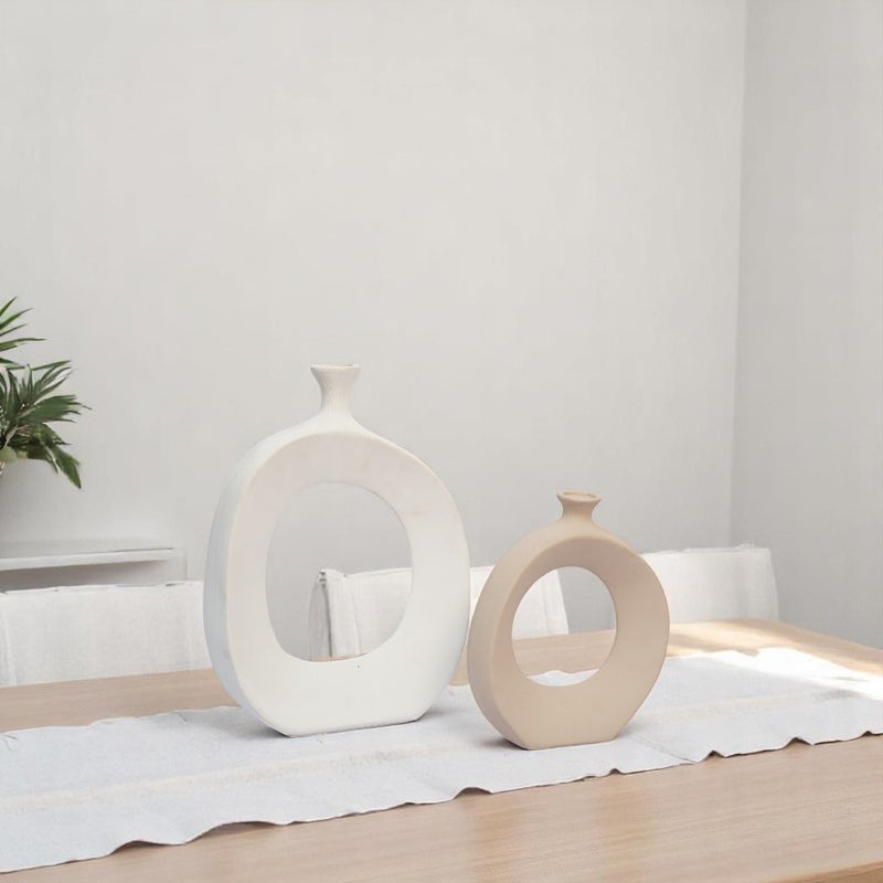 Ethereal Loop Ceramic Vase Set