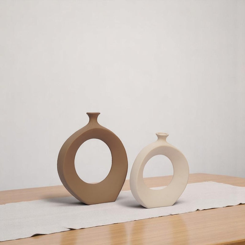 Ethereal Loop Ceramic Vase Set