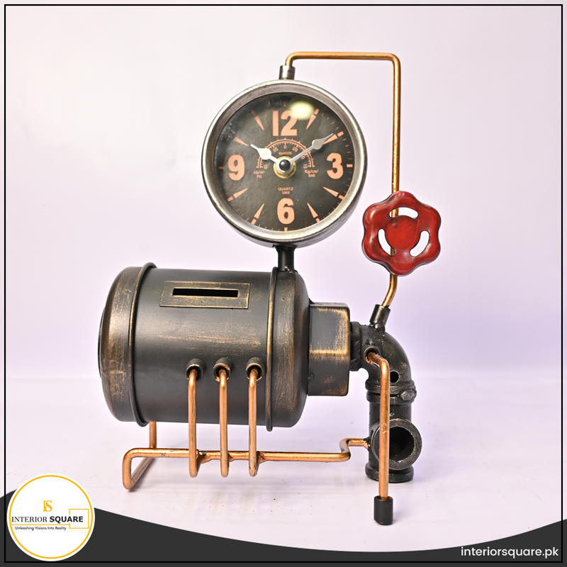 Vintage Metallic Table Clock