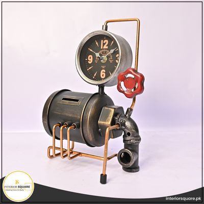 Vintage Metallic Table Clock