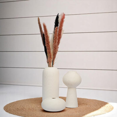 Eucalyptus White Ceramic Vases