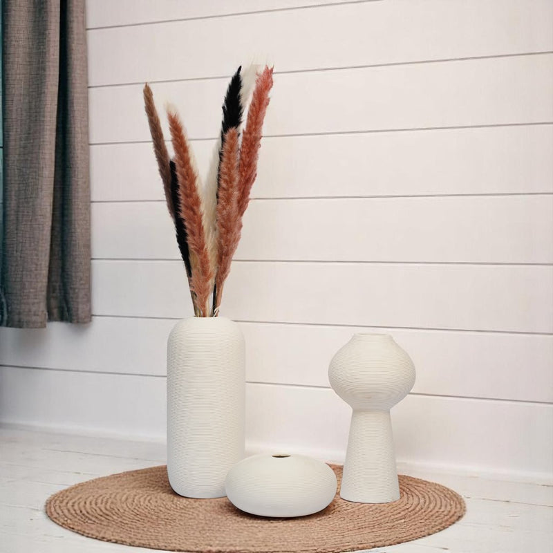 Eucalyptus White Ceramic Vases