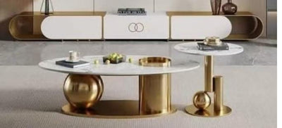 Imported SS Opulent Orbit Centre + Side Table