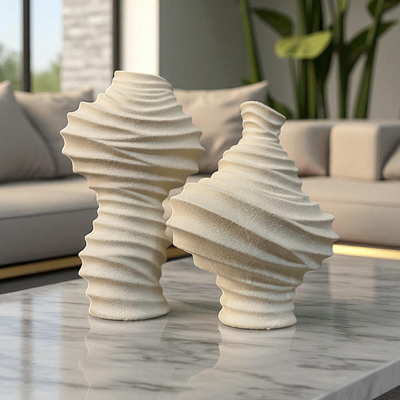 Rippled Textured Ceramic Vase