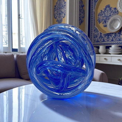 Abstract Crystal Blue Sculpture