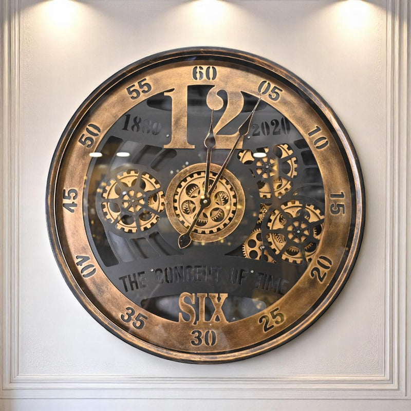 Steampunk Real Moving Gears Wall Clock