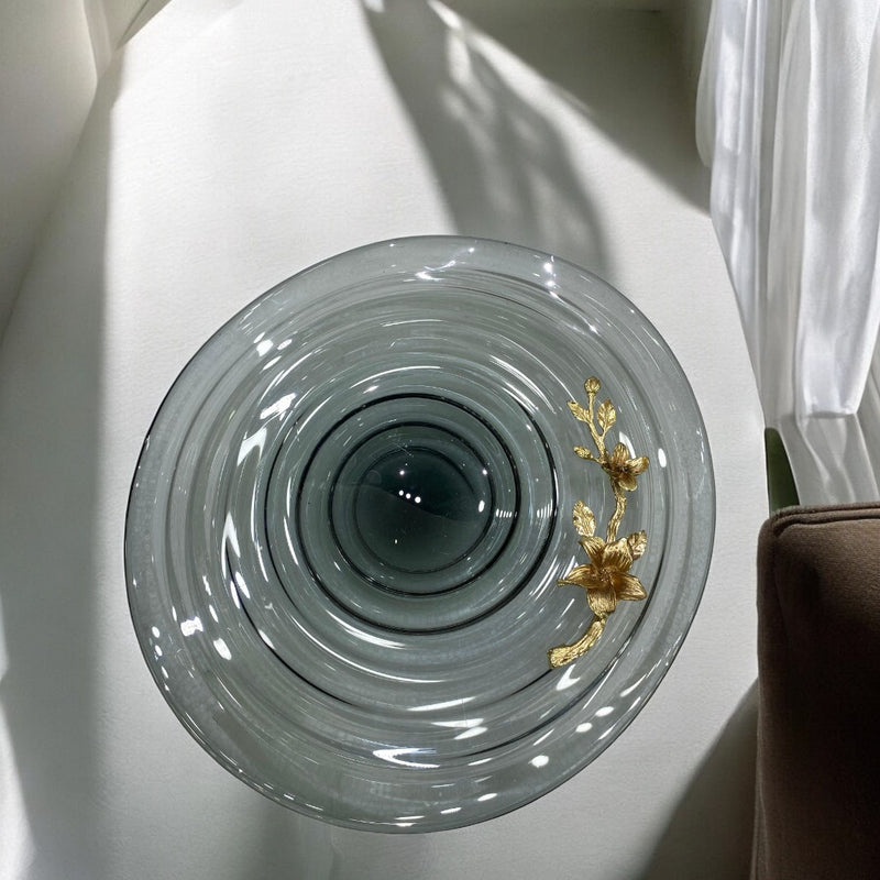 Heavy Grey Italian Glass Bowl