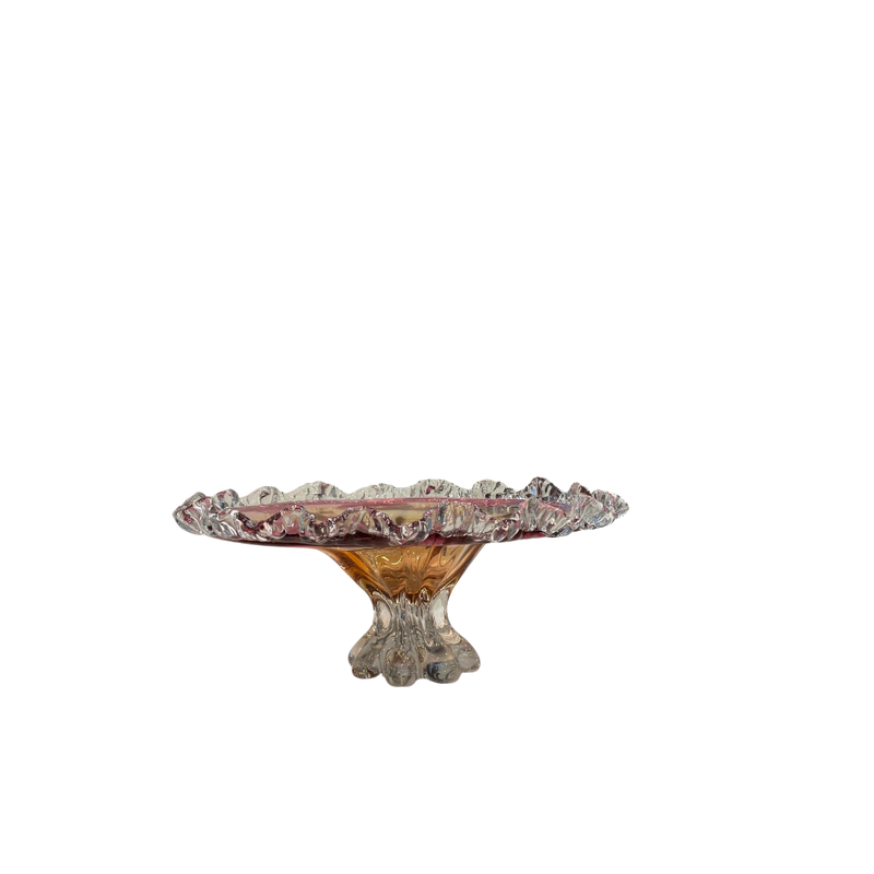 Heavy Pinkish Italian Glass Bowl