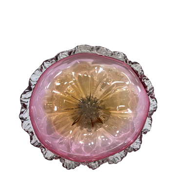 Heavy Pinkish Italian Glass Bowl