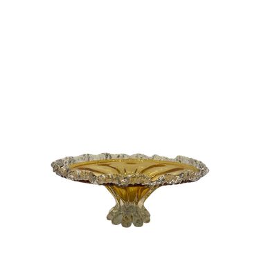 Heavy Champagne Italian Glass Bowl