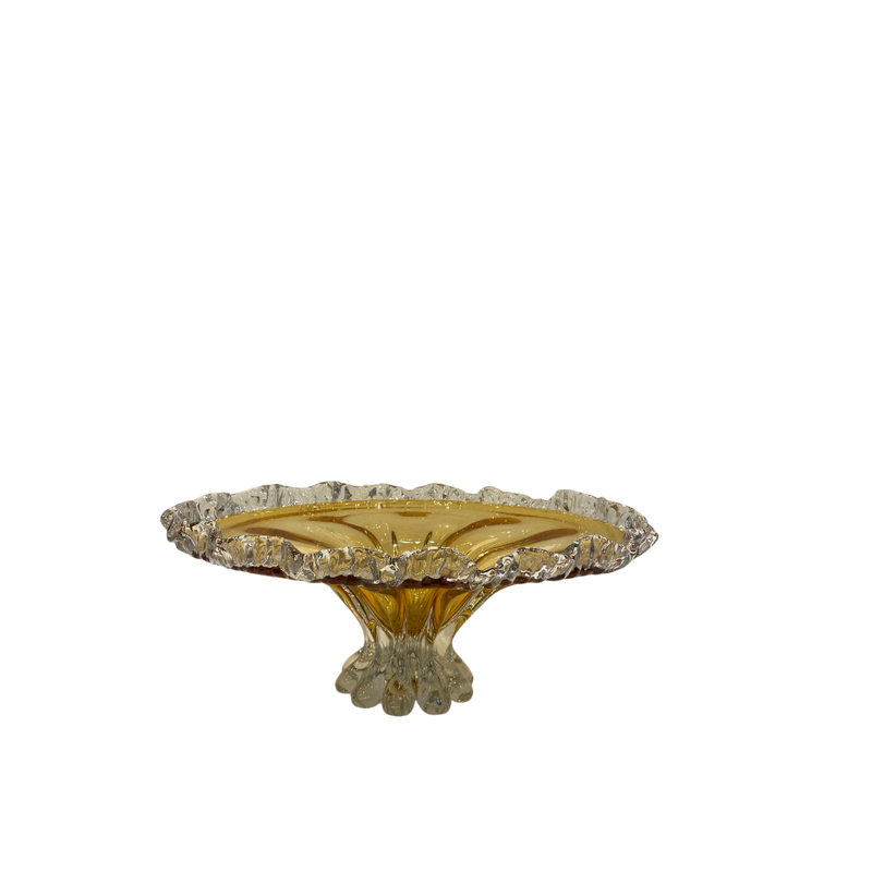 Heavy Champagne Italian Glass Bowl