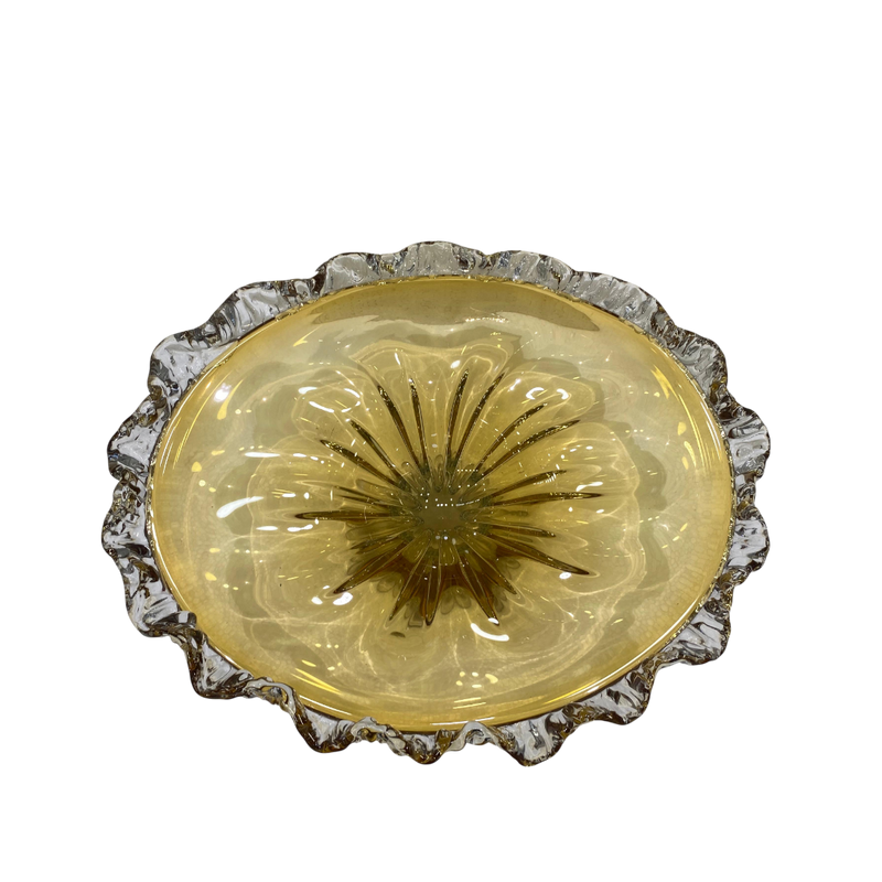 Heavy Champagne Italian Glass Bowl