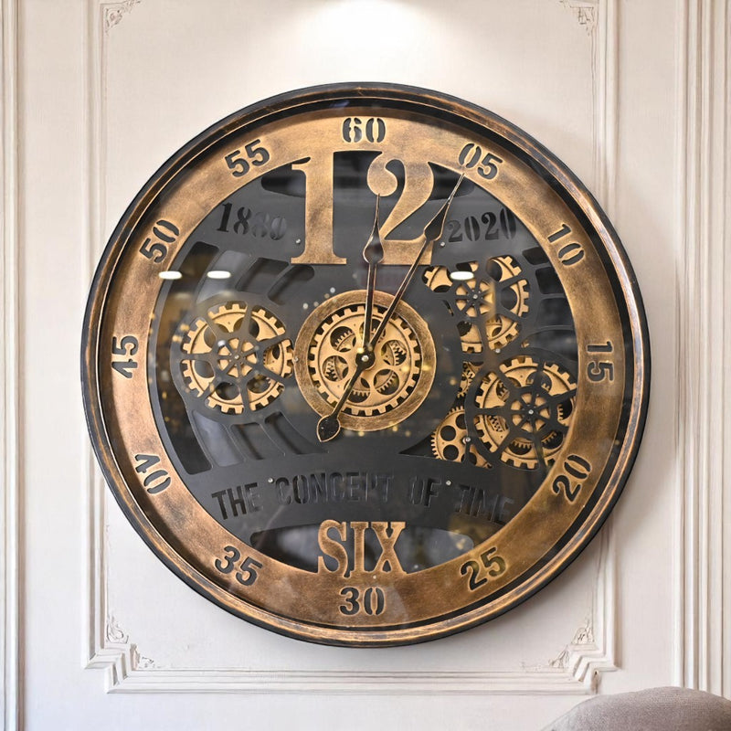 Steampunk Real Moving Gears Wall Clock