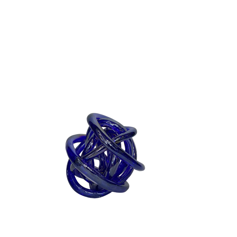 Azure Abstract Knot Glass Sculpture