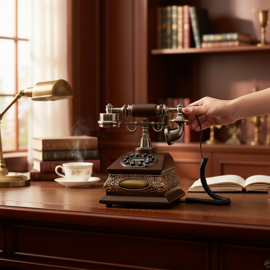 Victorian Classic Side Console Functional Telephone – Interior Square