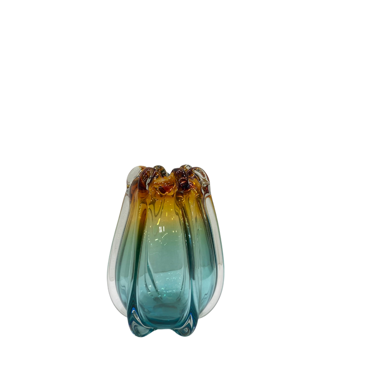 Heavy Italian Multi Color Glass Vase
