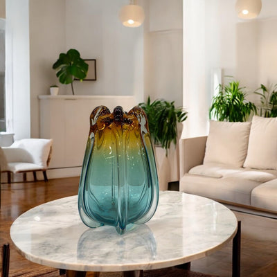 Heavy Italian Multi Color Glass Vase