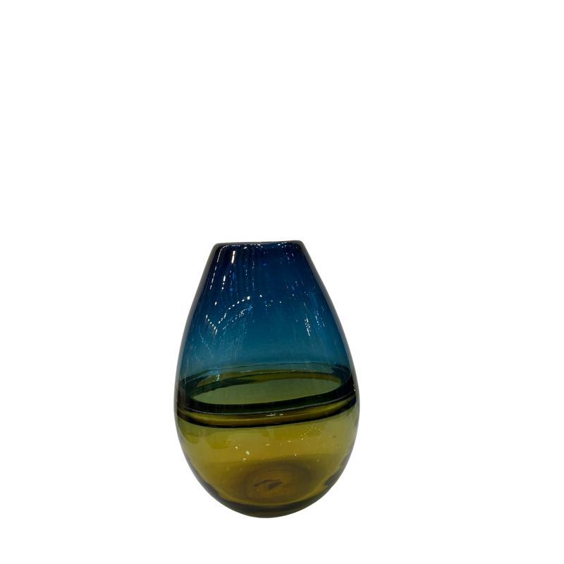 Heavy Blue Italian Glass Vase