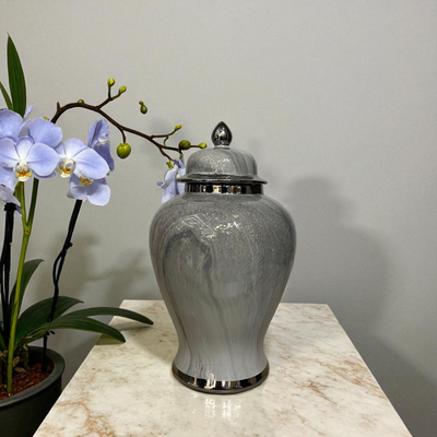 Silver Mist Marble Porcelain Jars