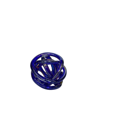Azure Abstract Knot Glass Sculpture