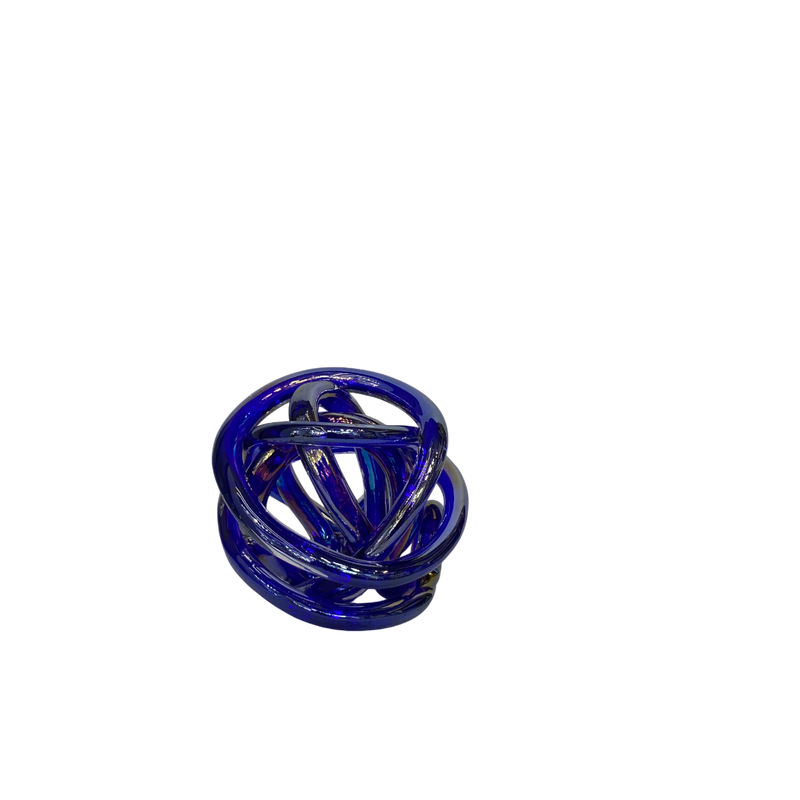 Azure Abstract Knot Glass Sculpture
