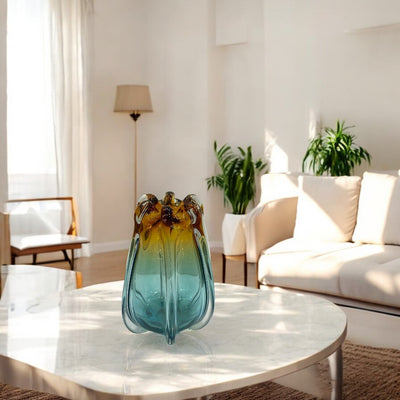Heavy Italian Multi Color Glass Vase