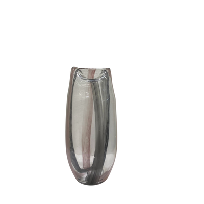 Heavy Grey-Pink Shadow Glass Vase