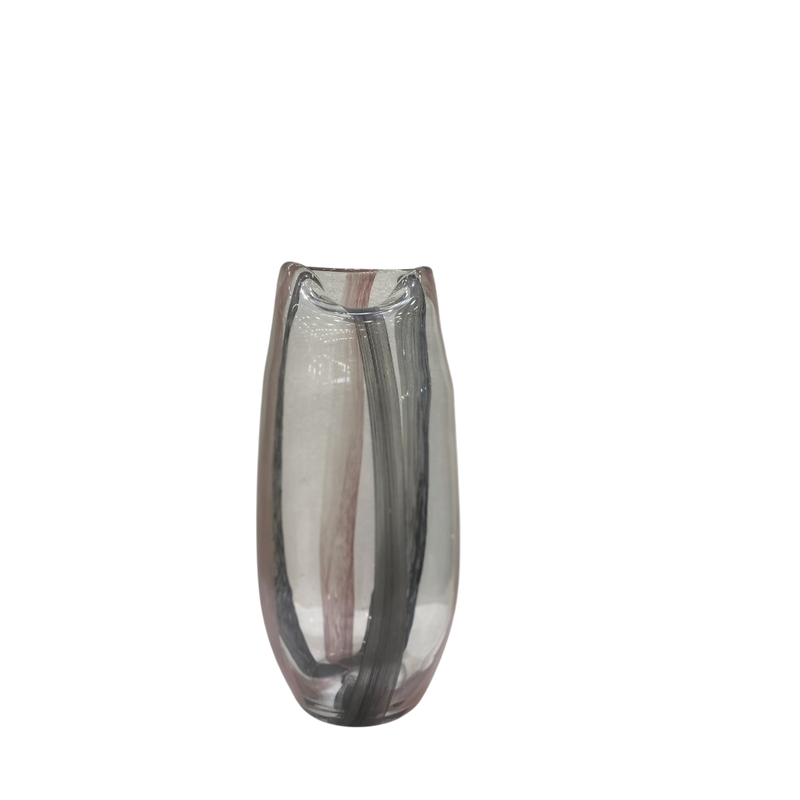 Heavy Grey-Pink Shadow Glass Vase