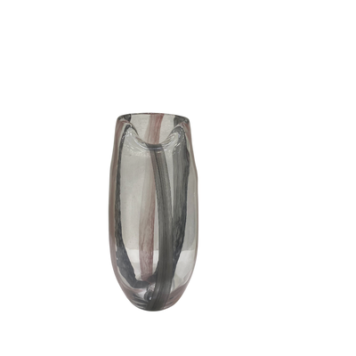 Heavy Grey-Pink Shadow Glass Vase