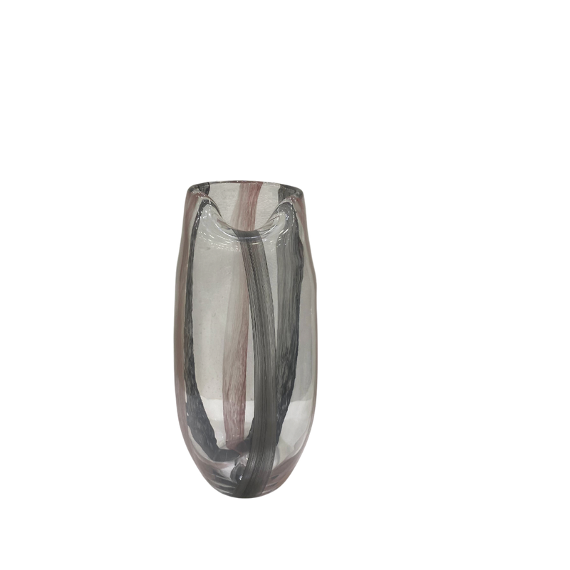 Heavy Grey-Pink Shadow Glass Vase