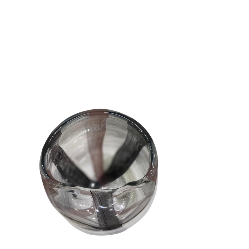 Heavy Grey-Pink Shadow Glass Vase